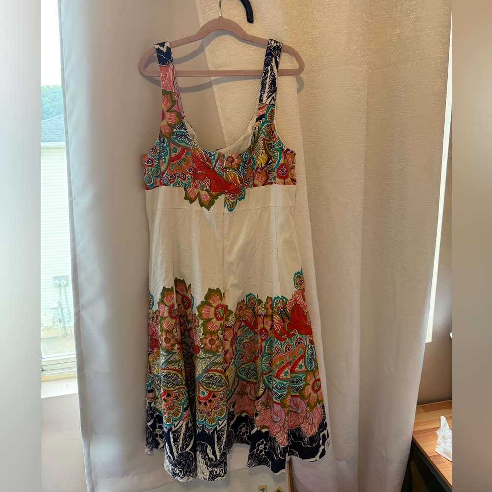Nine West White Sundress with Multicolor Floral Print